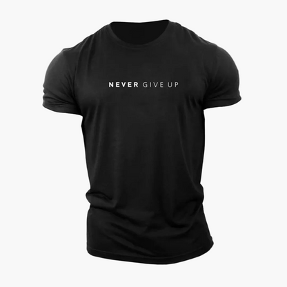 Herr T-shirt med tryck – Motiverande stil för träning och vardag