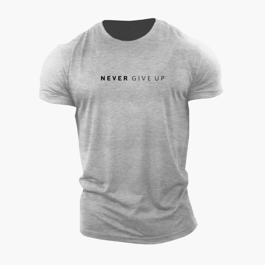 Herr T-shirt med tryck – Motiverande stil för träning och vardag
