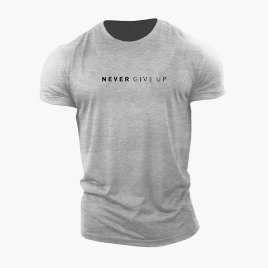 Herr T-shirt med tryck – Motiverande stil för träning och vardag