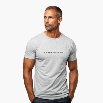 Herr T-shirt med tryck – Motiverande stil för träning och vardag