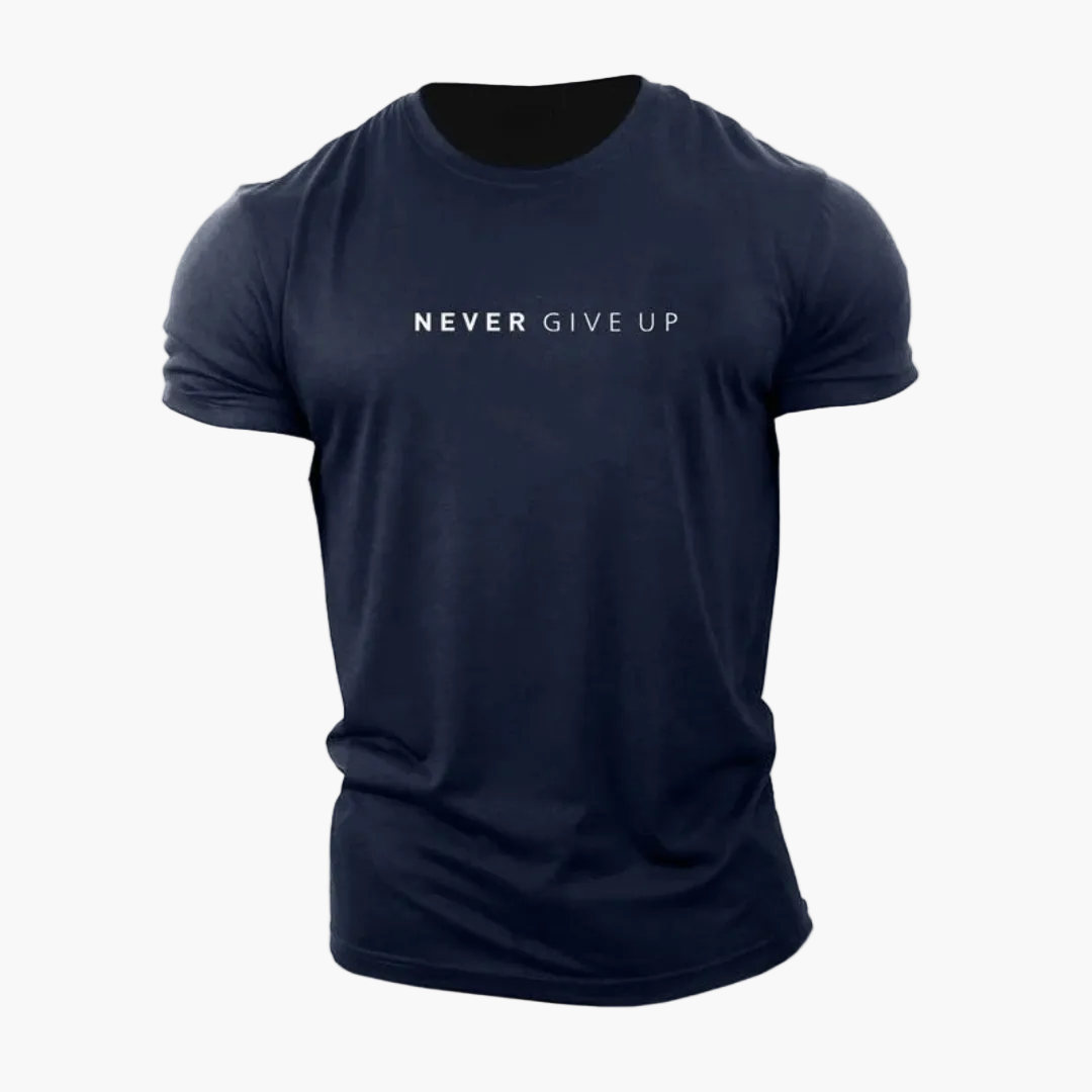 Herr T-shirt med tryck – Motiverande stil för träning och vardag