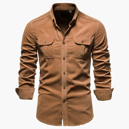 Herrskjorta Casual Slim Fit med Knappstängning – Perfekt för Vardag och Arbete