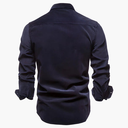 Herrskjorta Casual Slim Fit med Knappstängning – Perfekt för Vardag och Arbete