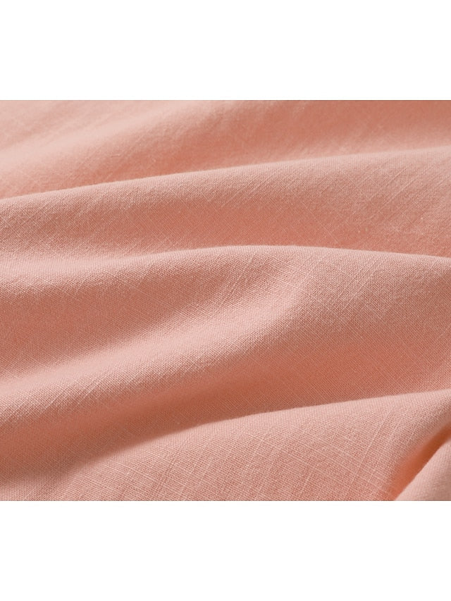 Herrskjorta Kortärmad Henley Stil Avslappnad Sommar Vardagsmode