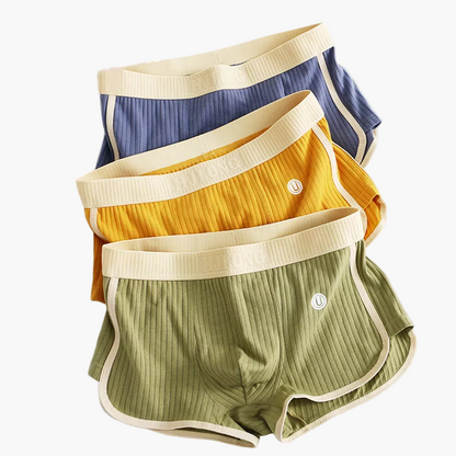 Dam Retro Sportiga Ribbade Trosor 3-pack – Bekväma och Ventilerande Underkläder