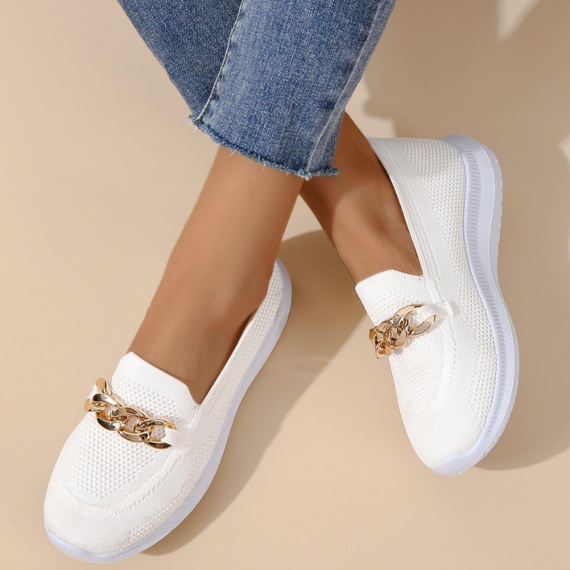 Dam Sneakers med Kedjedetalj – Bekväma och Stilrena Loafers för Vardagsbruk