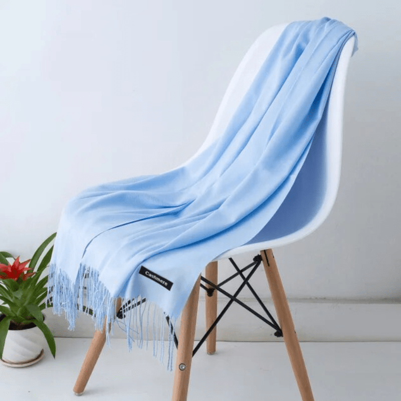 Unisex filt-scarf med fransar, enfärgad och mjuk