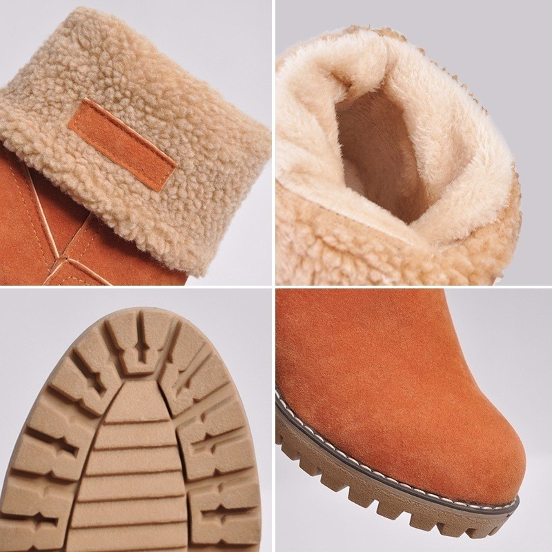 Damstövlar med Fårskinnsfoder – Vikbara Varmfodrade Boots för Vinter och Höst