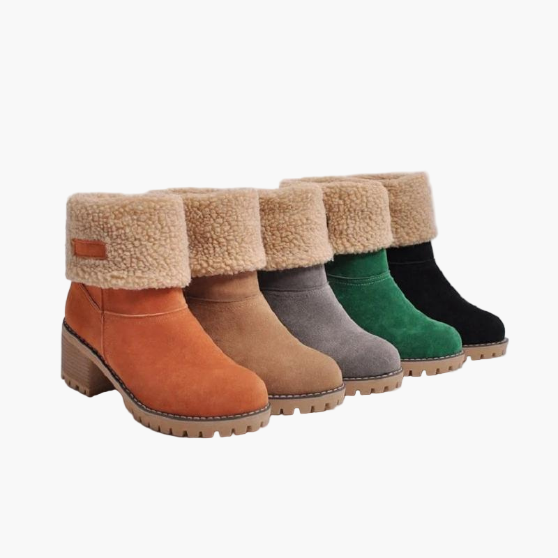 Damstövlar med Fårskinnsfoder – Vikbara Varmfodrade Boots för Vinter och Höst