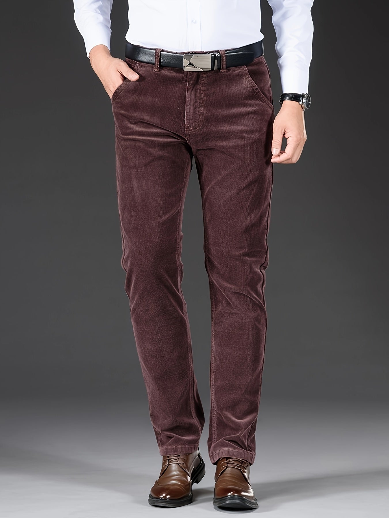 Henrik – Slim Fit Manchesterbyxor för Herrar