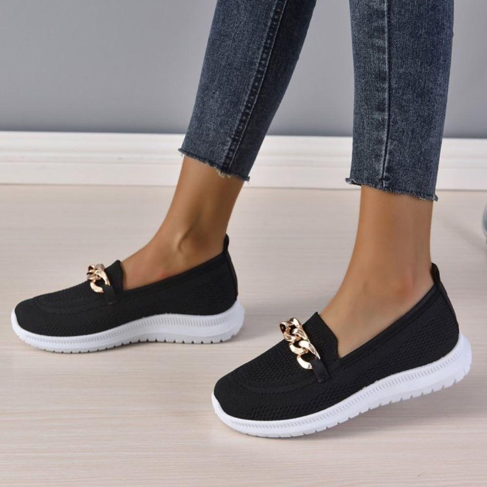 Dam Sneakers med Kedjedetalj – Bekväma och Stilrena Loafers för Vardagsbruk