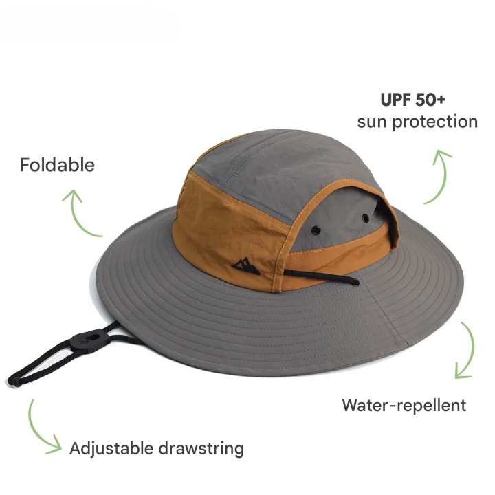 Unisex solhatt med bred skärm och justerbart hakband, perfekt för utomhusaktiviteter