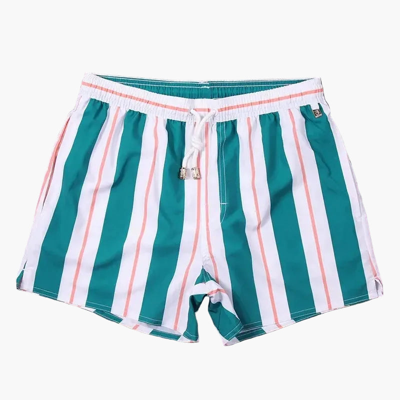 Herr – Randiga badshorts – Klassisk strandstil för sommar och semester