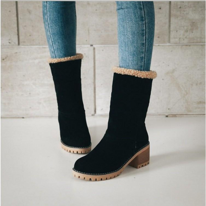 Damstövlar med Fårskinnsfoder – Vikbara Varmfodrade Boots för Vinter och Höst