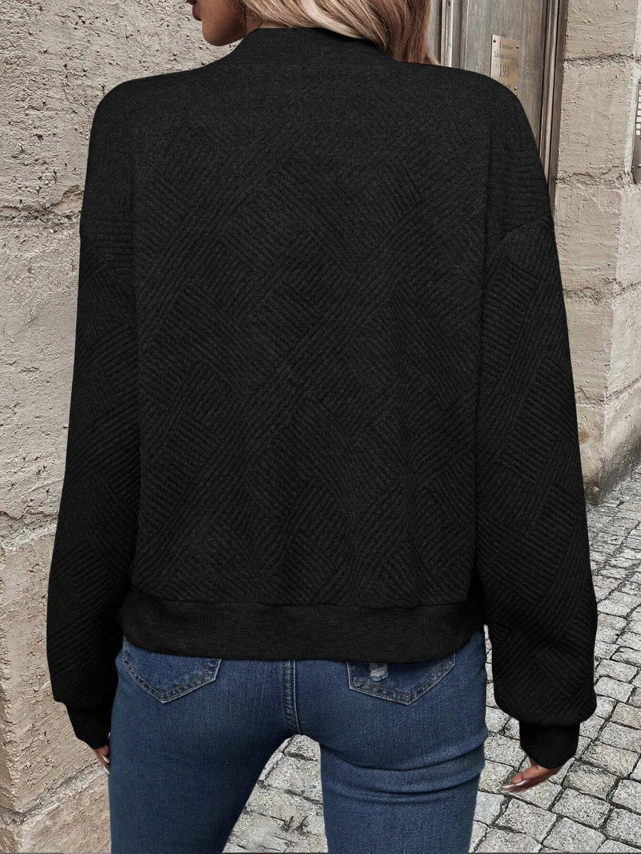 Kort Bomberjacka med Dragkedja Mönstrad Grå